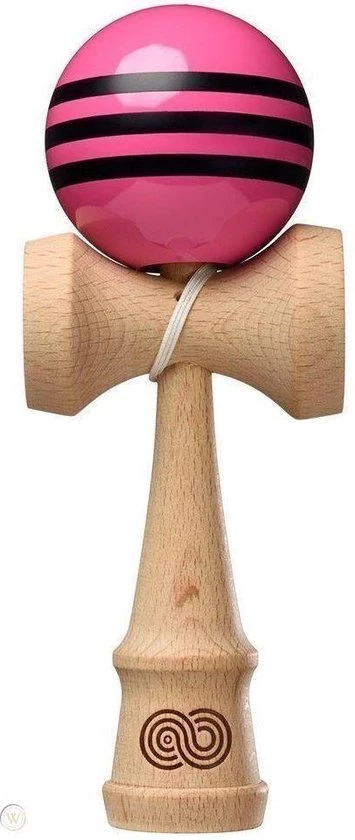 Kendama USA Kaizen - Triple Stripe - Pink With Black 3 Kendama USA Kaizen - Triple Stripe - Pink With Black