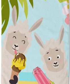 Strandlaken Happy Lamas - 75x150 Poly Velours Kids Good Morning Nr.10034 Multi