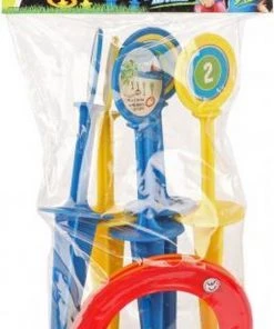 Toi-Toys Ringwerpspel 10-delig - 5 Werpringen En 5 Pinnen - Voor Buiten - Strand - Zwembad - Buitenspeelgoed - Zomer