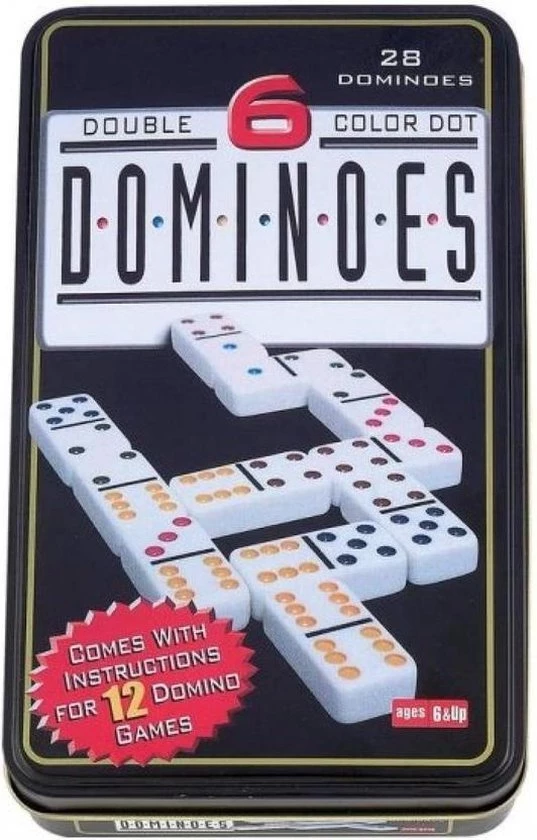 Merkloos Longfield Games Domino Dubbel 6 - Blik 6 Merkloos Longfield Games Domino Dubbel 6 - Blik - Afbeelding 4