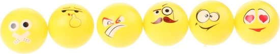 Toi-toys Bier Pong Ballen Met Emoji 6 Stuks 4 Cm Geel 3 Toi-toys Bier Pong Ballen Met Emoji 6 Stuks 4 Cm Geel