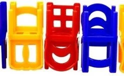 Viking Choice Kinderspel - Vallende Stoelen - 24-delig - Rood Geel Blauw -actiespellen Verkoop 550x152