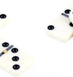 Longfield Domino Dubbel-6 Junior 41 Cm Hout Wit 28 Stenen -actiespellen Verkoop 550x259