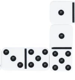 Goki DOMINO 2,4x4,8x0,6cm, 28 Witte Blokjes, Plastiek, 4+