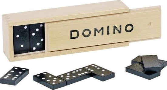 Goki Dominospel 4,3 Cm 28 Stenen 4,3 Cm Hout Zwart/naturel 4 Goki Dominospel 4,3 Cm 28 Stenen 4,3 Cm Hout Zwart/naturel - Afbeelding 2