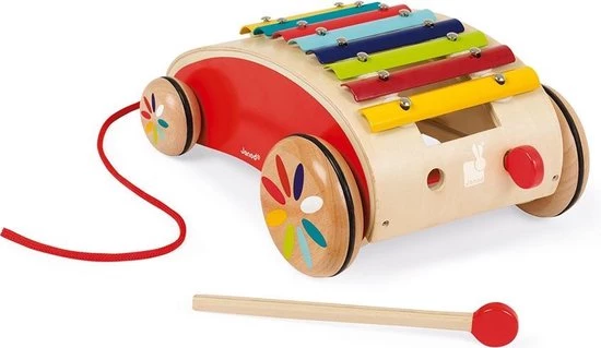 Janod Tatoo Rijdende Xylofoon - Rood 8 Janod Tatoo Rijdende Xylofoon - Rood - Afbeelding 6
