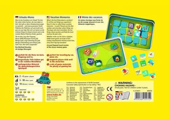 Haba Reisspel Vakantiememo Junior Metaal (de) 4 Haba Reisspel Vakantiememo Junior Metaal (de) - Afbeelding 2
