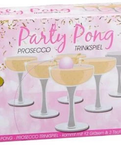 Cepewa - Party Prosecco Pong - Drankspel - 15 Delig - 12 Glazen - 3 Pong Ballen