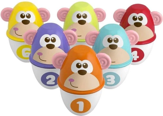 Chicco Bundel - Bowling Aapjes 2-in-1 Bowlingspel En Blikgooien & Rammelaar Koalabeer - Te Bevestigen Aan Kinderwagen 7 Chicco Bundel - Bowling Aapjes 2-in-1 Bowlingspel En Blikgooien & Rammelaar Koalabeer - Te Bevestigen Aan Kinderwagen - Afbeelding 5