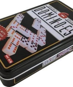 Merkloos Longfield Double 6 Domino In Blik - Speelgoed - Spellen -actiespellen Verkoop 550x394 1