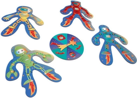 Scratch Vormenpuzzel Robobuilder Junior Hout 4 Stukjes 6 Scratch Vormenpuzzel Robobuilder Junior Hout 4 Stukjes - Afbeelding 4