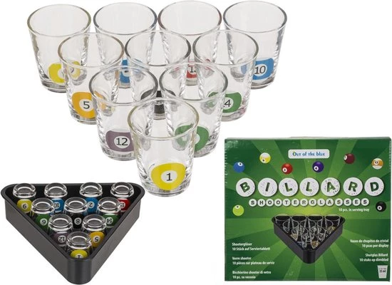 Out Of The Blue Drankspellen/drinkspelletjes Shotjes Snooker Met 10 Glaasjes - Cadeau Artikel 5 Out Of The Blue Drankspellen/drinkspelletjes Shotjes Snooker Met 10 Glaasjes - Cadeau Artikel - Afbeelding 3