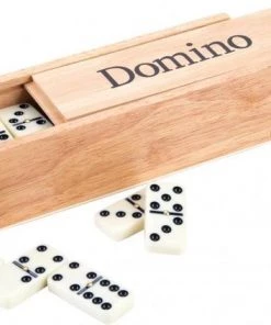 Engelhart Domino Dubbel 6 Junior Hout 5 Cm Wit/zwart