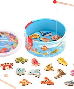 Tooky Toy Visspel 25 X 25 X 12 Cm Hout/staal