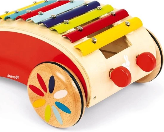 Janod Tatoo Rijdende Xylofoon - Rood 4 Janod Tatoo Rijdende Xylofoon - Rood - Afbeelding 2