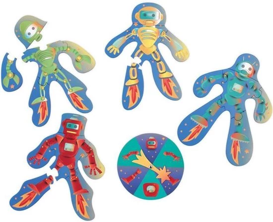 Scratch Vormenpuzzel Robobuilder Junior Hout 4 Stukjes 5 Scratch Vormenpuzzel Robobuilder Junior Hout 4 Stukjes - Afbeelding 3