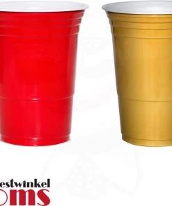 Ooms Feestwinkel American Beer Pong Set Rood/Goud