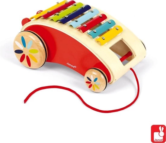 Janod Tatoo Rijdende Xylofoon - Rood 9 Janod Tatoo Rijdende Xylofoon - Rood - Afbeelding 7