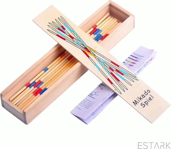 ESTARK® Mikado Spel - Houten Mikado Game - Luxe Edition - 42-delig - In Houten Kistje - Met Spelregels - 20CM - Spel Houten Stokjes - Gezelschapsspel - MIKADO 4 ESTARK® Mikado Spel - Houten Mikado Game - Luxe Edition - 42-delig - In Houten Kistje - Met Spelregels - 20CM - Spel Houten Stokjes - Gezelschapsspel - MIKADO - Afbeelding 2