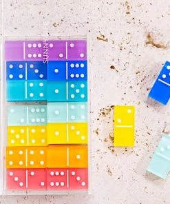 Sunnylife - Beach Games Lucite Travel Dominoes -actiespellen Verkoop 550x491 3