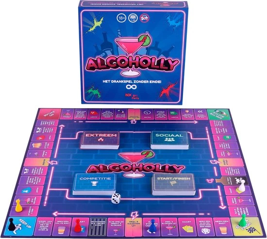 NX Party® - ALCOHOLLY® - Drankspel - Nederlandstalig - Bordspel - Spelletjes Voor Volwassenen - Drank Spelletjes 11 NX Party® - ALCOHOLLY® - Drankspel - Nederlandstalig - Bordspel - Spelletjes Voor Volwassenen - Drank Spelletjes - Afbeelding 9