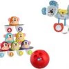 Chicco Bundel - Bowling Aapjes 2-in-1 Bowlingspel En Blikgooien & Rammelaar Koalabeer - Te Bevestigen Aan Kinderwagen