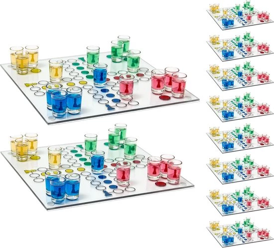 Relaxdays 10x Drankspel Ludo - Partyspel - Dobbelspel - 2 Tot 4 Personen 3 Relaxdays 10x Drankspel Ludo - Partyspel - Dobbelspel - 2 Tot 4 Personen