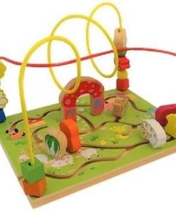 Playwood Houten Labyrint Boerderij Met Dieren 30x22x21 Cm