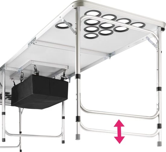 Tectake Goose Lyne® | Verstelbare Zwarte Bierpong-klaptafel - Bierpong Spel - Beerpongtafel - Beerpong 4 Tectake Goose Lyne® | Verstelbare Zwarte Bierpong-klaptafel - Bierpong Spel - Beerpongtafel - Beerpong - Afbeelding 2