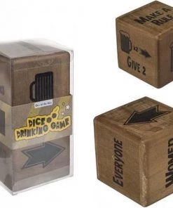 Out Of The Blue XXL Houten Drank Dobbelstenen - Set Van 2 - Drankspel