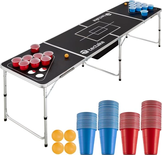 Tectake Goose Lyne® | Verstelbare Zwarte Bierpong-klaptafel - Bierpong Spel - Beerpongtafel - Beerpong 3 Tectake Goose Lyne® | Verstelbare Zwarte Bierpong-klaptafel - Bierpong Spel - Beerpongtafel - Beerpong