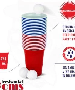 Ooms Feestwinkel American Beer Pong Set Rood/Blauw -actiespellen Verkoop 550x535 10