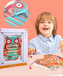 Tooky Toy Doolhofspel Junior 16,7 X 21 Cm Hout Blauw 3-delig -actiespellen Verkoop 550x540 2