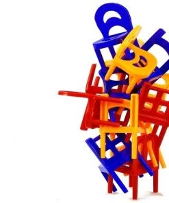 Viking Choice Kinderspel - Vallende Stoelen - 24-delig - Rood Geel Blauw