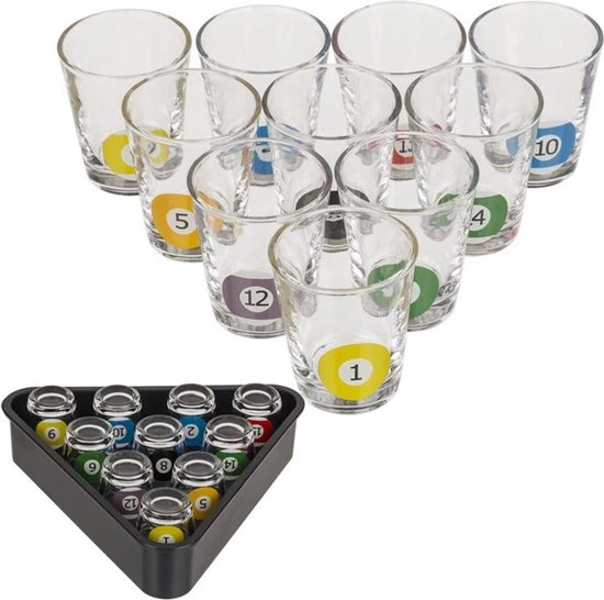 Out Of The Blue Drankspellen/drinkspelletjes Shotjes Snooker Met 10 Glaasjes - Cadeau Artikel 3 Out Of The Blue Drankspellen/drinkspelletjes Shotjes Snooker Met 10 Glaasjes - Cadeau Artikel