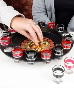 Decopatent® Roulette Drankspel - Met 16 Shotglaasjes - Drinkspel - Drank Spel Voor Volwassenen - Drinking Game - Drank Roulette