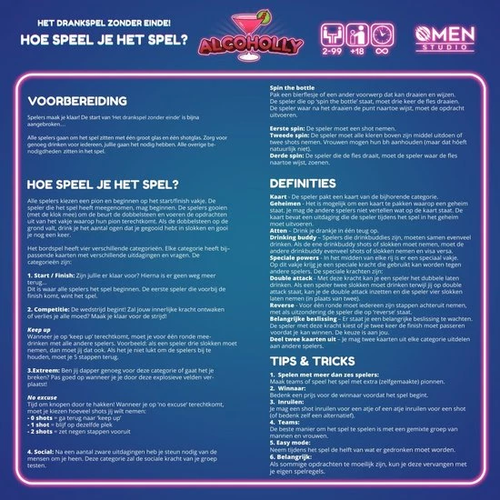 NX Party® - ALCOHOLLY® - Drankspel - Nederlandstalig - Bordspel - Spelletjes Voor Volwassenen - Drank Spelletjes 6 NX Party® - ALCOHOLLY® - Drankspel - Nederlandstalig - Bordspel - Spelletjes Voor Volwassenen - Drank Spelletjes - Afbeelding 4