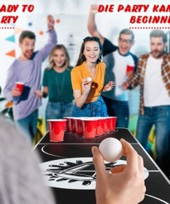 Jago GoodVibes - Bierpongtafelset Voor Volwassenen - Inclusief 6 Ballen, 100 Bekers En Bekerhouder - In Hoogte Verstelbaar, Opvouwbaar, Aluminium - Drinkspelletjes -actiespellen Verkoop 550x550 121