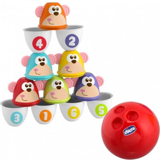 Chicco Bundel - Bowling Aapjes 2-in-1 Bowlingspel En Blikgooien & Rammelaar Koalabeer - Te Bevestigen Aan Kinderwagen 5 Chicco Bundel - Bowling Aapjes 2-in-1 Bowlingspel En Blikgooien & Rammelaar Koalabeer - Te Bevestigen Aan Kinderwagen - Afbeelding 3