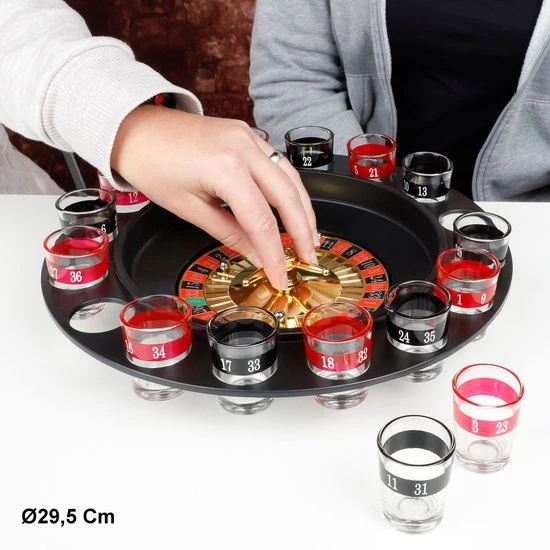 Decopatent® Roulette Drankspel - Met 16 Shotglaasjes - Drinkspel - Drank Spel Voor Volwassenen - Drinking Game - Drank Roulette 4 Decopatent® Roulette Drankspel - Met 16 Shotglaasjes - Drinkspel - Drank Spel Voor Volwassenen - Drinking Game - Drank Roulette - Afbeelding 2