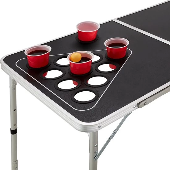 Tectake Goose Lyne® | Verstelbare Zwarte Bierpong-klaptafel - Bierpong Spel - Beerpongtafel - Beerpong 7 Tectake Goose Lyne® | Verstelbare Zwarte Bierpong-klaptafel - Bierpong Spel - Beerpongtafel - Beerpong - Afbeelding 5