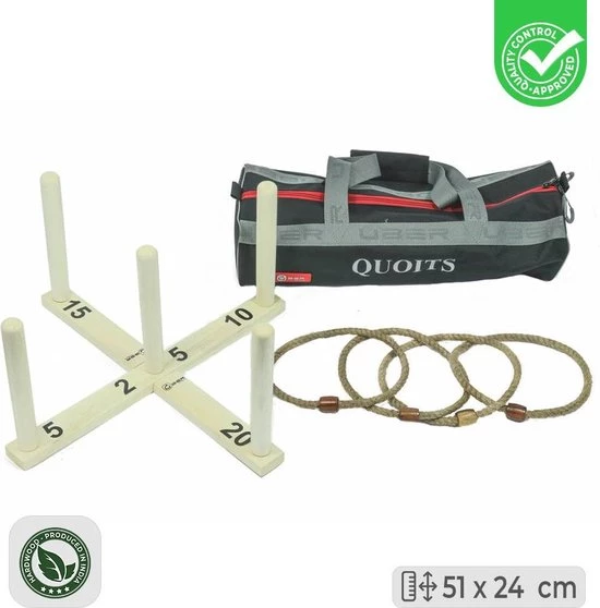 New Luxe Ringwerpen Spel - In Nette Draagtas Luxe En Compleet 4 New Luxe Ringwerpen Spel - In Nette Draagtas Luxe En Compleet - Afbeelding 2