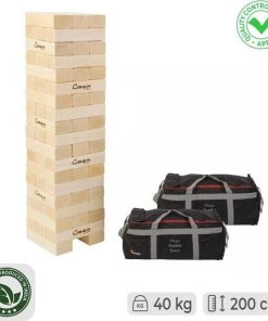 Ubergames Mega Stapeltoren, Tot 200 Cm. 40 Kg. ECO Hardhout