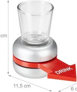 Relaxdays Drinkspel Flesje Draaien - Drankspel Spin The Bottle - 2 Cl Shotglaasje -actiespellen Verkoop 550x569