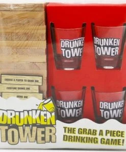 CRYTIVE Drankspel - Drunken Tower Drankspel - Drankspel - Drankspel Inclusief 4 Shot Glaasjes