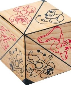 Small Foot Company Small Foot Houten Actie-dobbelsteen Woefje 7,5x7,5x7,5 Cm