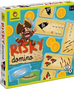 Ludattica Risky Domino: PIRATEN, 22,5x22,5x4cm, Met 36 Dominotegels, 32 Spelkaartjes En Instructies, 3+