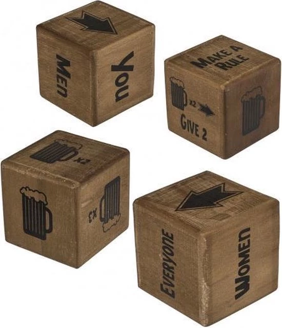 Out Of The Blue XXL Houten Drank Dobbelstenen - Set Van 2 - Drankspel 4 Out Of The Blue XXL Houten Drank Dobbelstenen - Set Van 2 - Drankspel - Afbeelding 2