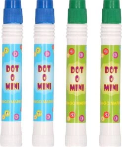 Merkloos 4x Bingostiften - 2x Stuks In De Kleuren Groen En Blauw - Bingo Spel Markeerstiften