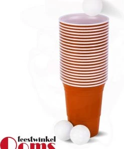 Ooms Feestwinkel American Beer Pong Set Oranje -actiespellen Verkoop 550x698 2